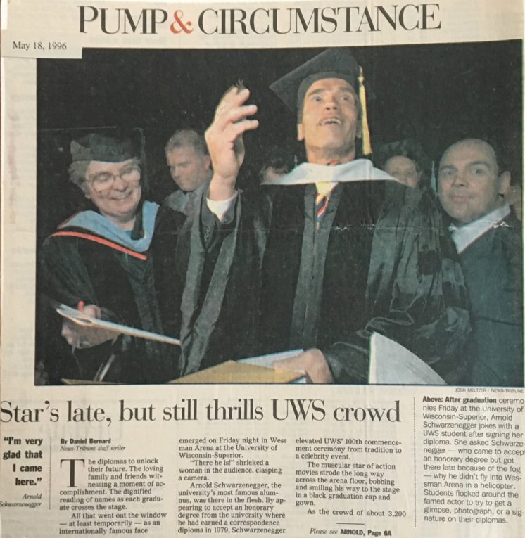 Arnold Schwarzeneggar UWS 1996 Commencement