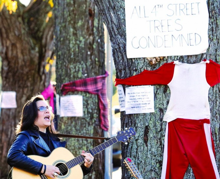 Kim Rose - trees condemned - DNT photo by Steve Kuchera