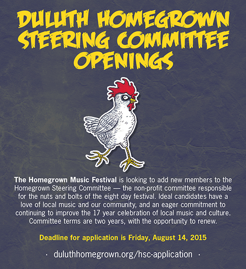 Homegrown Steering Committee Openings