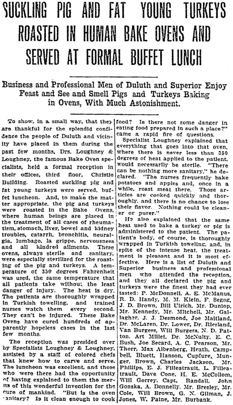Roasting in Human Bake Ovens 17Dec1910