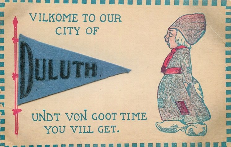 Vilkome to our city of Duluth postcard