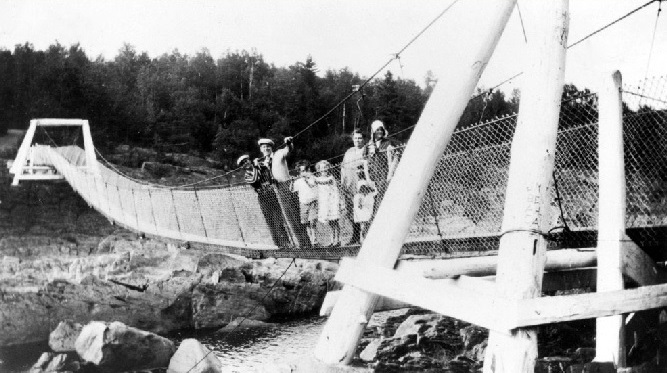 Swinging Gate Bridge at Jay Cooke Park 1920s