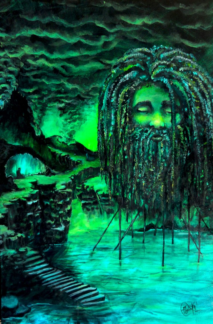 Our Cousin of Death Media: Acrylics Size: 24x36