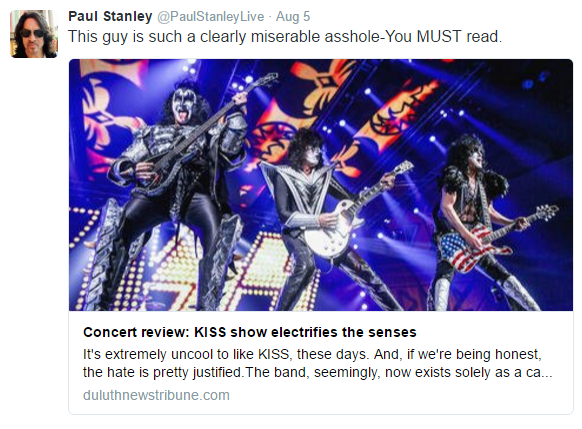 Paul Stanley thinks Tony Bennett is a miserable asshole