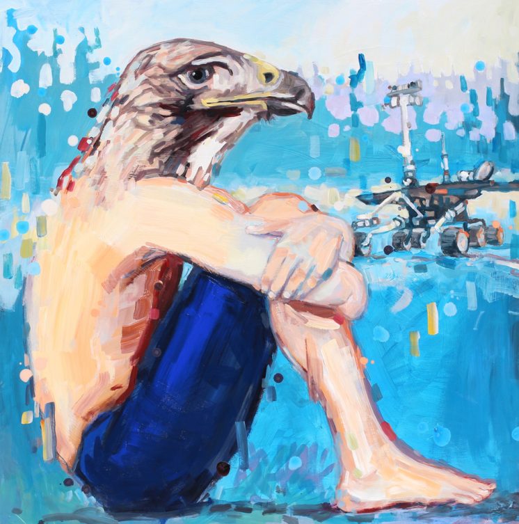 "Space to Survive," acrylic on panel, 32" x 32"