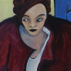 A bio photo from an oil on board 36" x 48" called "Halloween Costume"