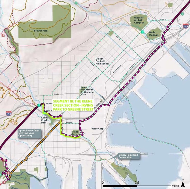 West Duluth Cross City Trail map