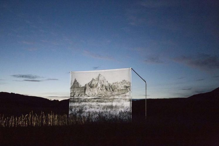 Standing Witness, site: Sage Creek, August 29, 2014, 9:03 p.m., 12 min video installation